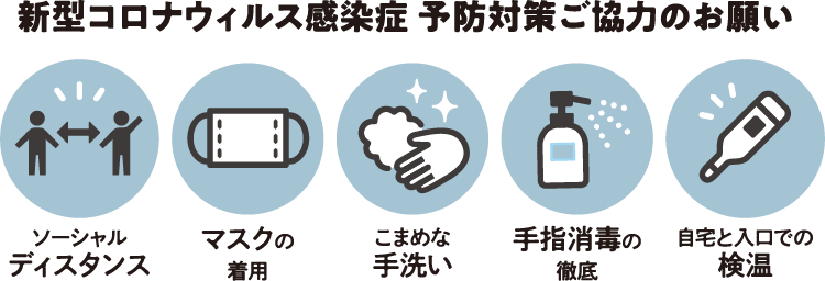 新型コロナウィルス感染症 予防対策ご協力のお願い